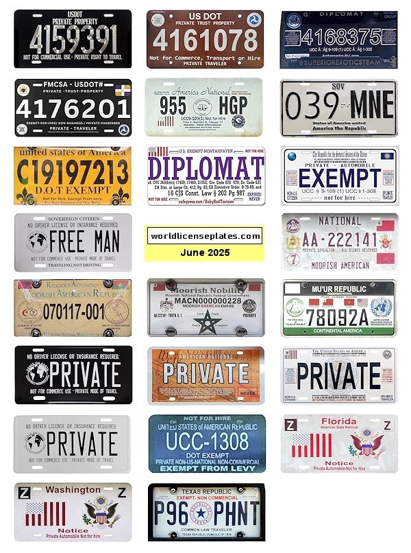 "Sovereign Citizen" license plates