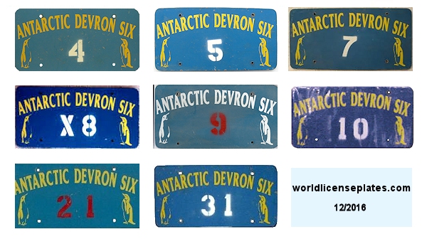 Antarctic Development Squadron Six license plates