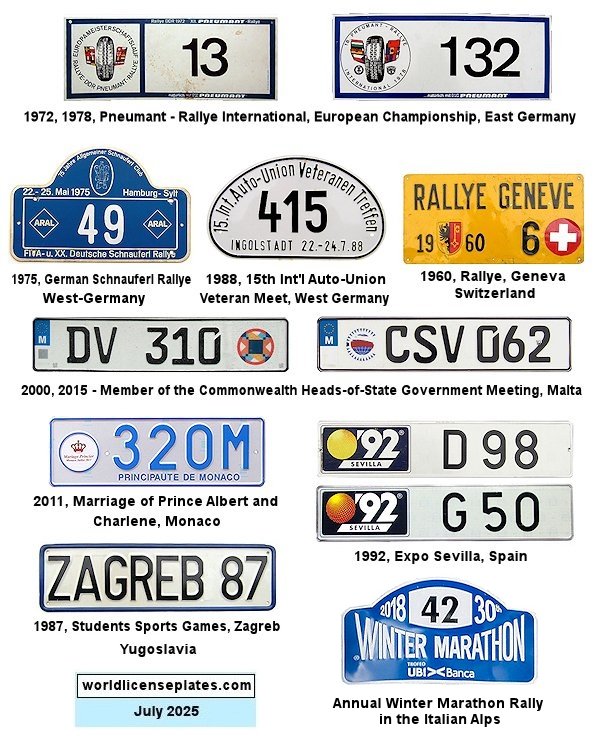 Europe license plates