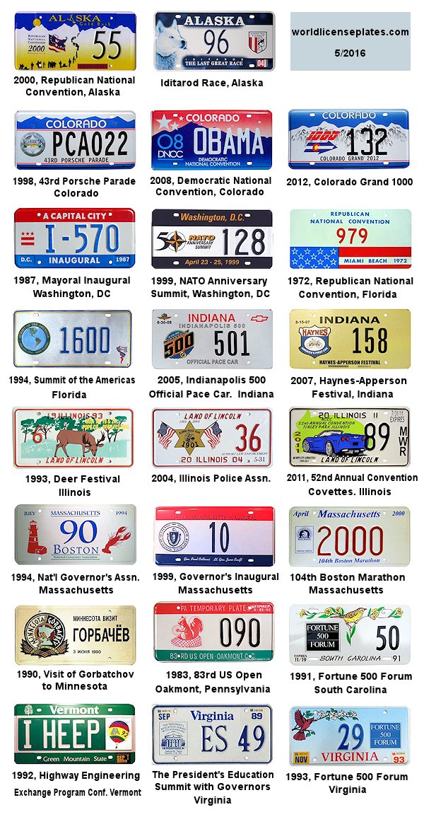 United States of America license plates