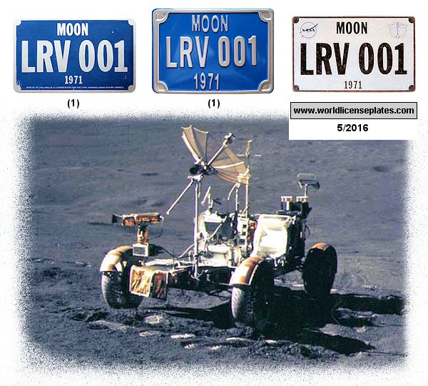 Lunar Roving Vehicle (LRV) license plates