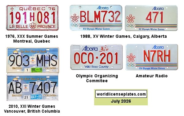 Canada license plates