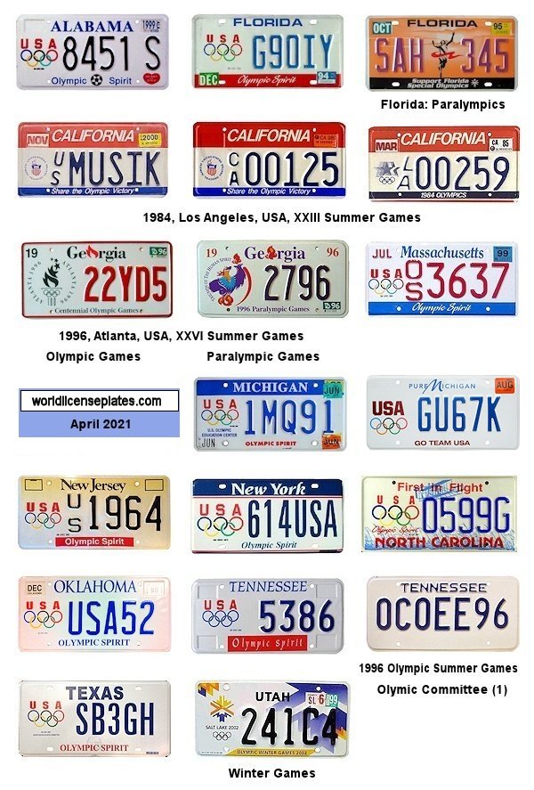United States of America license plates