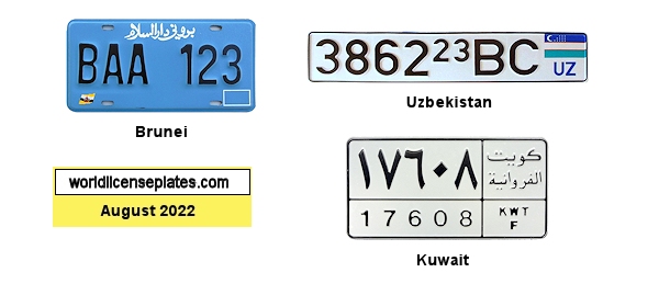 Asia license plates
