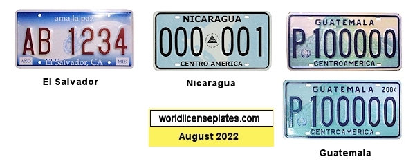Central America license plates