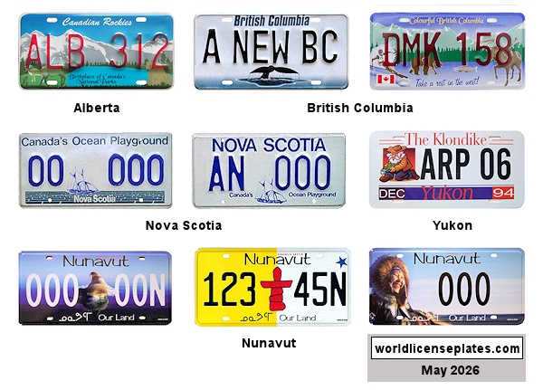 Canada license plates