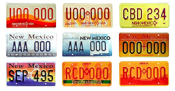 New Mexico license plates