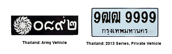 Thai license plates