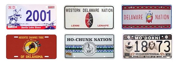 Native Americans license plates