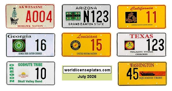 Native Americans license plates