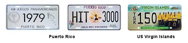 Caribbean license plates
