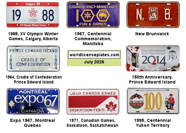 Canada license plates