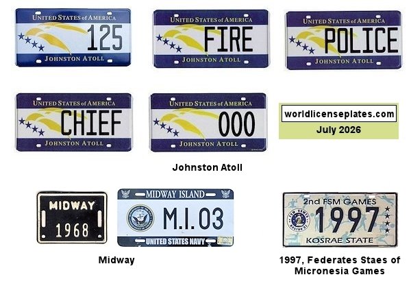 Pacific Ocean license plates