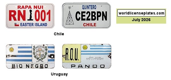 South America license plates