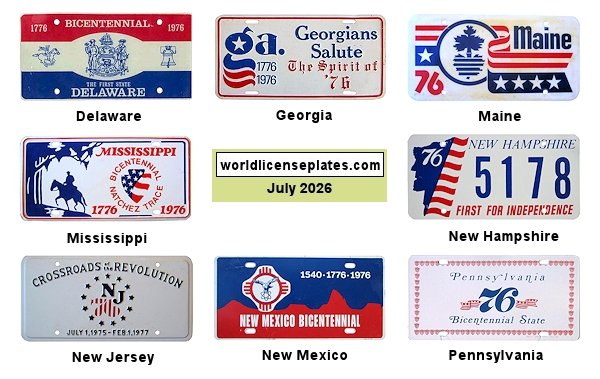 United States of America license plates