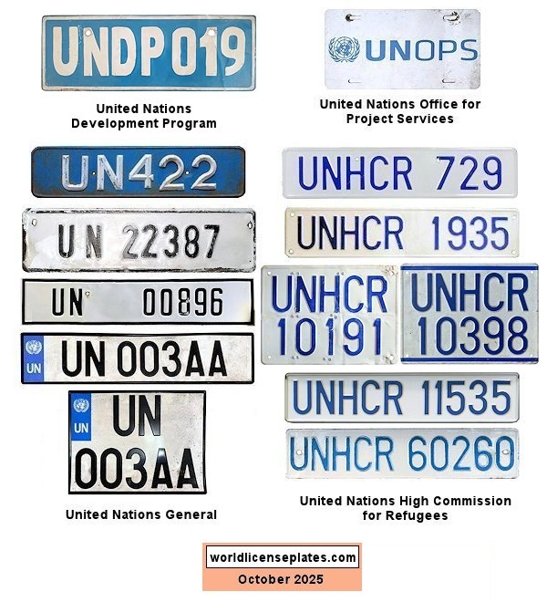 General United Nations Plates license plates