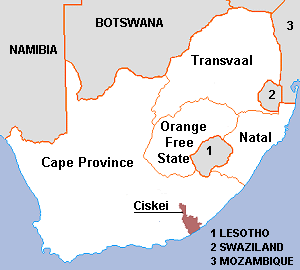 Map of Ciskei