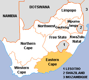Map of Eastern Cape
