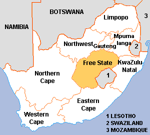 Map of Free State