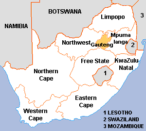 Map of Gauteng