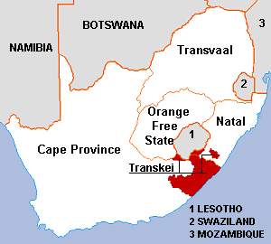 Map of Transkei