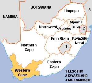 Map of Western Cape