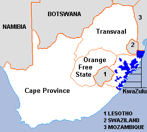 Map of KwaZulu