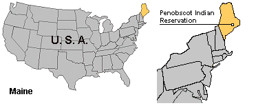 Map of Native Americans in Maine