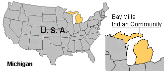 Map of Bay Mills Ojibwe Community