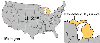 Map of Keweenaw Bay Ojibwa Tribe