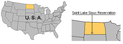 Map of Spirit Lake Sioux Tribe