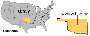 Map of Absentee Shawnee Tribe