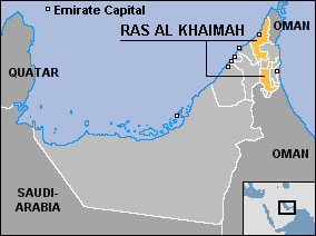 Map of Ras al Khaimah