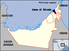 Map of Umm al Qaiwain