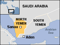 Map of NORTH YEMEN