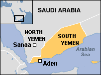 Map of SOUTH YEMEN