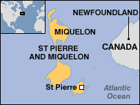 Map of Saint Pierre and Miquelon