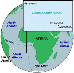 Map of Saint Helena and Dependencies