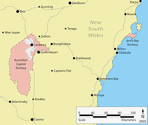 Map of Australian Capital Territory