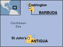 Map of ANTIGUA AND BARBUDA