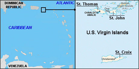 Map of United States Virgin Islands