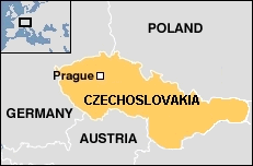 Map of CZECHOSLOVAKIA