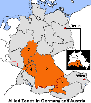 Map of GERMANY - American Zone