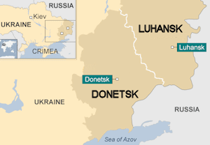 Map of Donetsk Peoples Republic