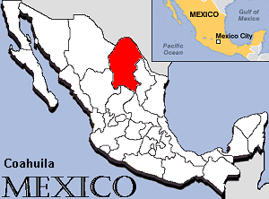 Map of Coahuila