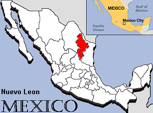 Map of Nuevo León