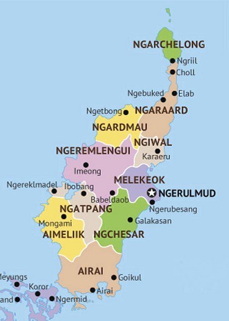 Map of Palau - States