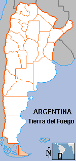 Map of Tierra del Fuego