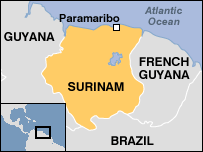 Map of SURINAME