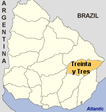 Map of Treinta-y-Tres